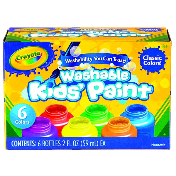 Crayola Washable Kid's Paints, 6pk