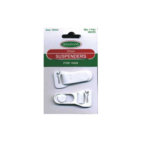 Sullivans Suspenders, White- 12 mm