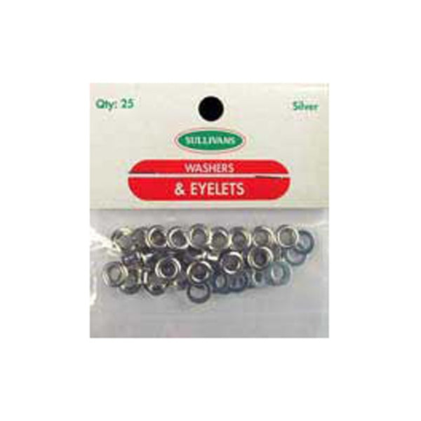 Sullivans Eyelets Small, Silver- 4 mm