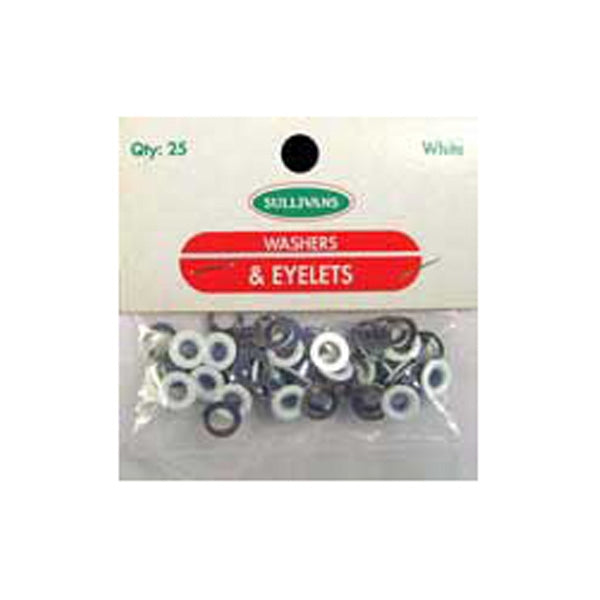 Sullivans Eyelets Small, White- 4 mm