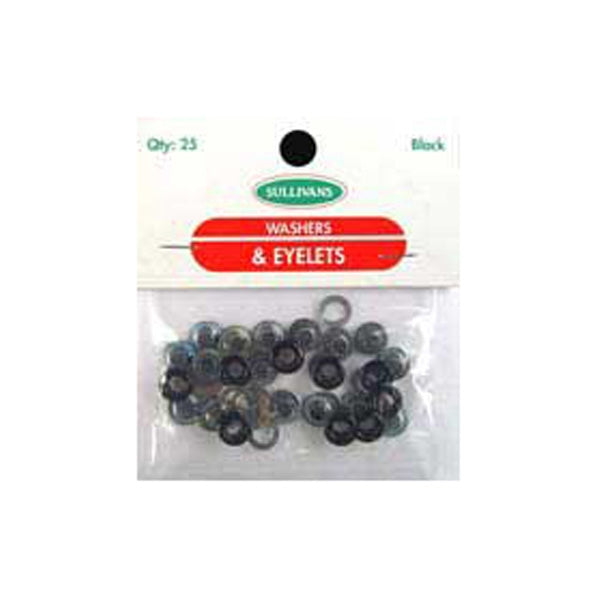 Sullivans Eyelets Small, Black- 4 mm