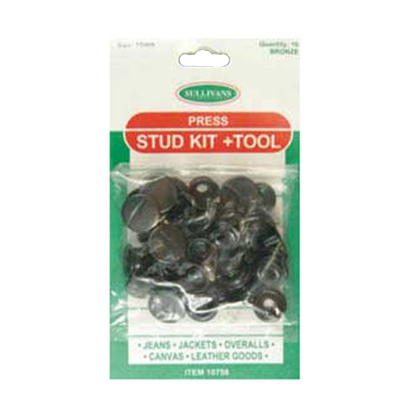 Sullivans Press Stud Kit & Tool, Bronze- 15 mm