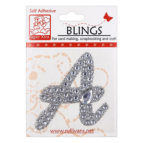 Stick On Bling Letter, Cursive A- 55mm