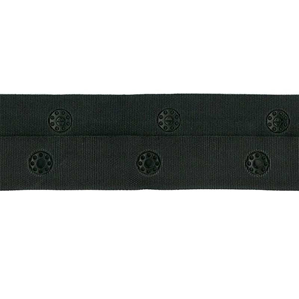 Sullivans Snap Fastener Tape, Black- 28 mm Spacing