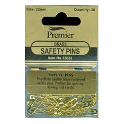 Sullivans Safety Pins, Brass- 22mm