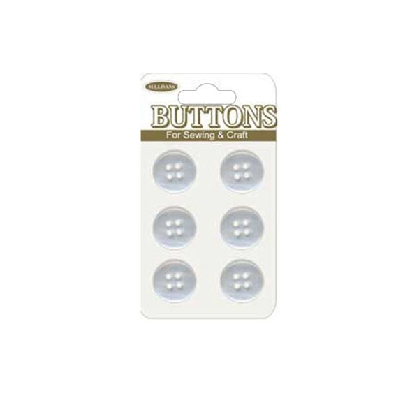 Sullivans Plastic Button, Frosted- 14 mm