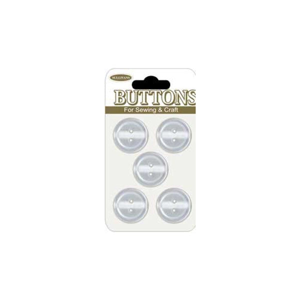 Sullivans Plastic Button, Frosted- 17 mm