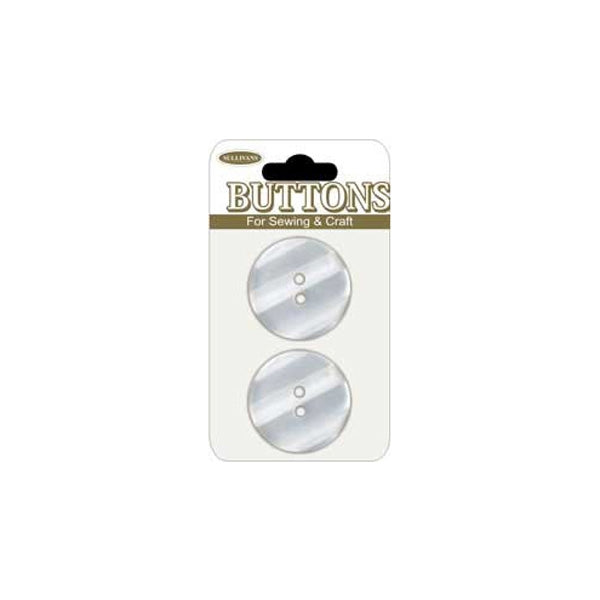 Sullivans Plastic Button, Frosted- 26 mm