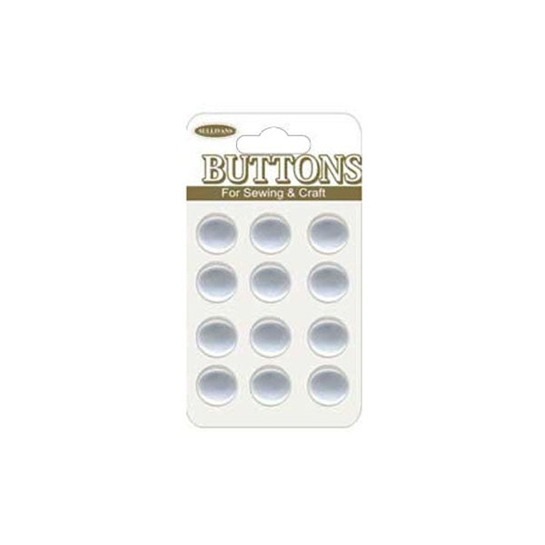 Sullivans Plastic Button, Frosted- 9 mm