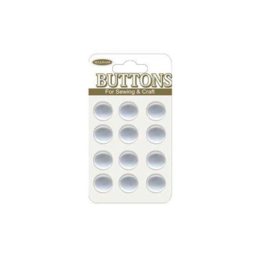 Sullivans Plastic Button, Frosted- 9 mm