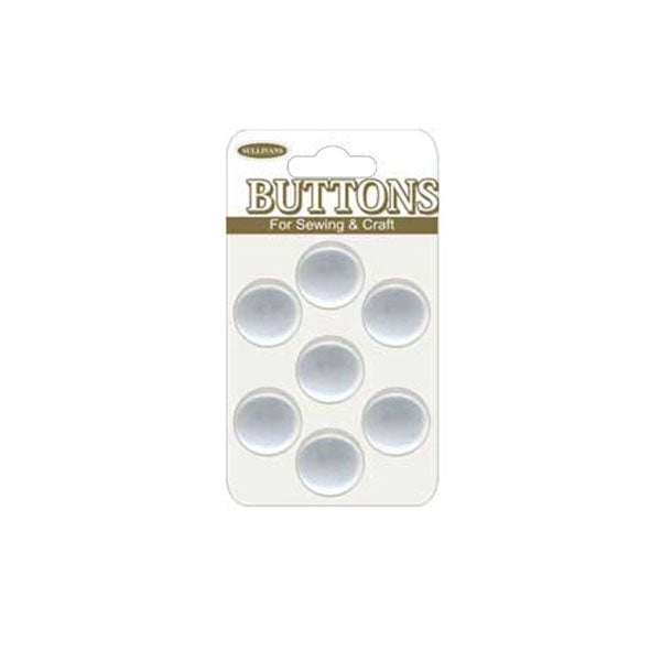 Sullivans Plastic Button, Frosted- 15 mm