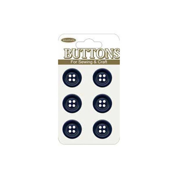 Sullivans Plastic Button, Navy- 14 mm