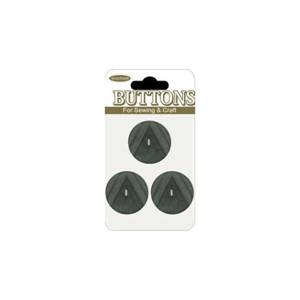 Sullivans Plastic Button, Black- 21 mm