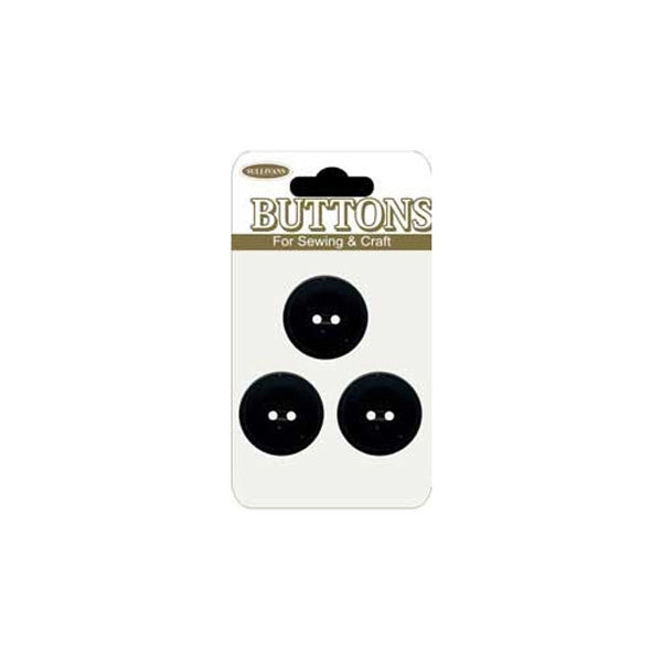 Sullivans Plastic Button, Black- 19 mm