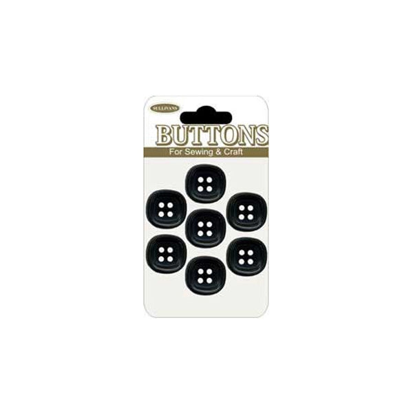 Sullivans Plastic Button, Black- 10 mm