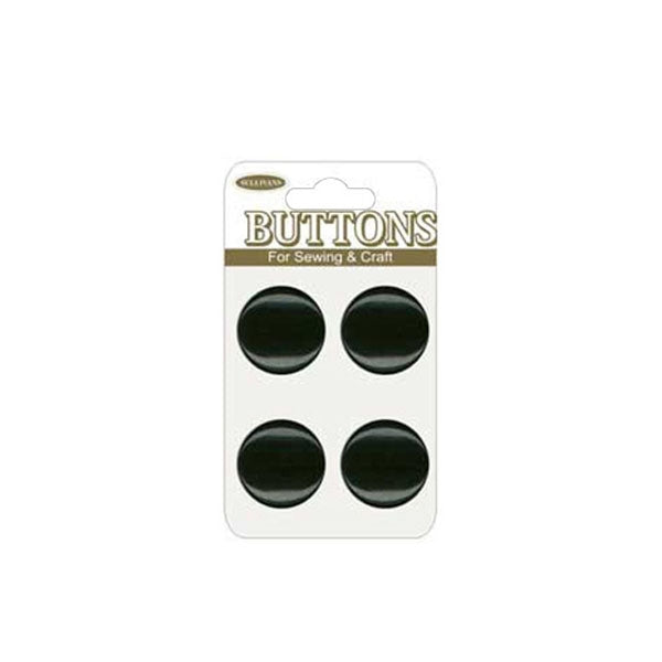 Sullivans Plastic Button, Black- 18 mm