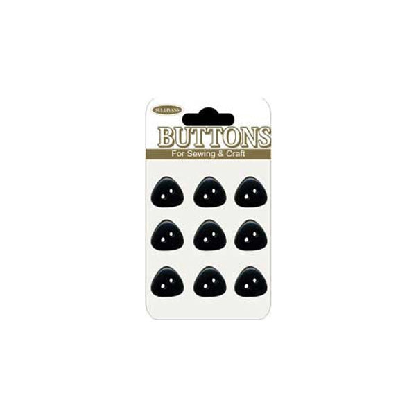 Sullivans Plastic Button, Black- 12 mm