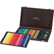 Faber Castell Polychromos Artist Pencils Assorted In Wooden Display Case Of 48