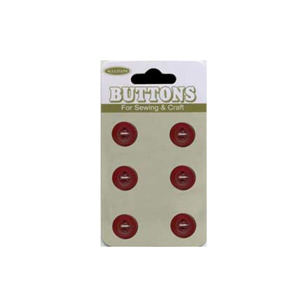 Sullivans Plastic Button, Red- 10 mm