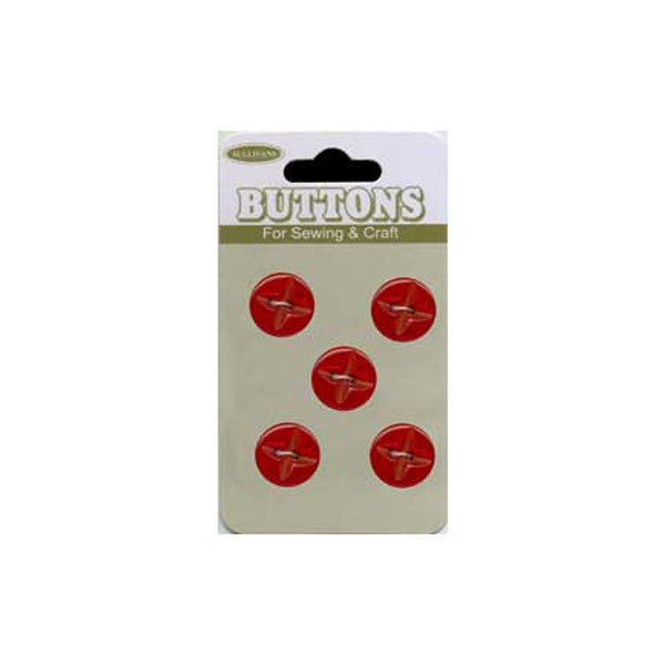 Sullivans Plastic Button, Red- 12 mm