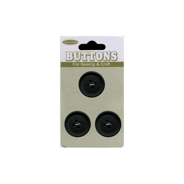 Sullivans Plastic Button, Black- 19 mm