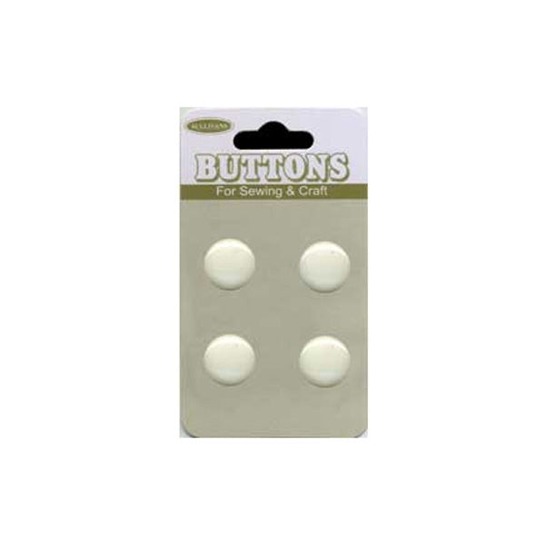 Sullivans Plastic Button, Cream- 13 mm