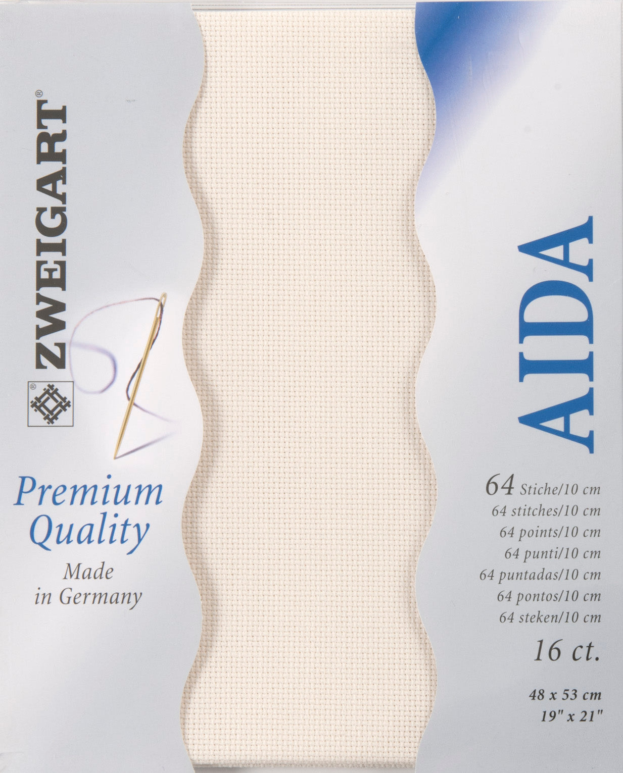 Zweigart Fat Quarter Aida Cloth 16ct, Ecru