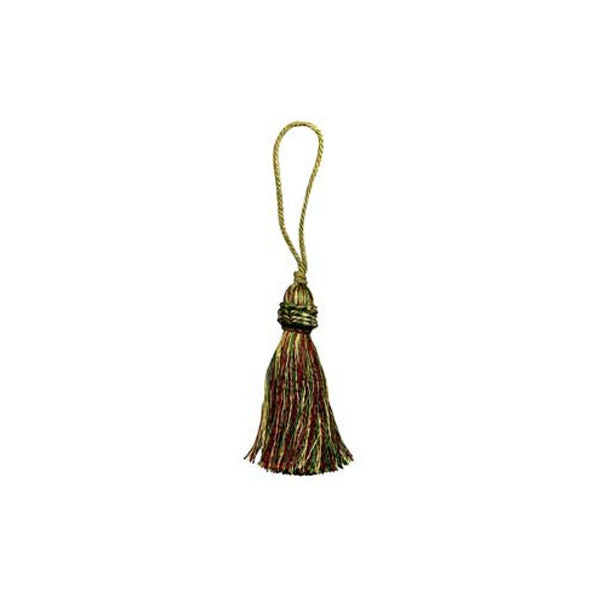 Sullivans Tassel Rayon Key Tassel, Green/Wine/Gold- 100 mm