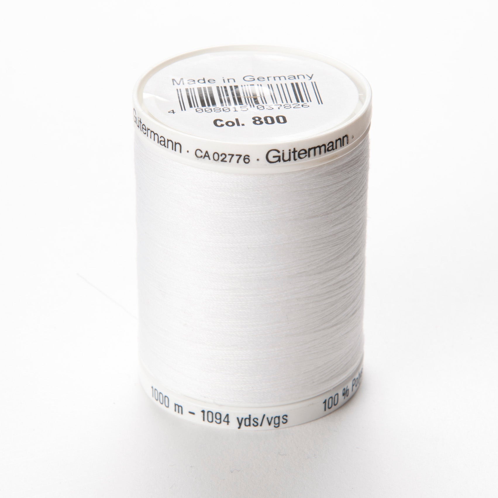 Gutermann Polyester Thread, Colour 800- 1000m