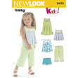 Newlook Pattern 6445 Easy Girl's Kimono, Knit Top and Leggings