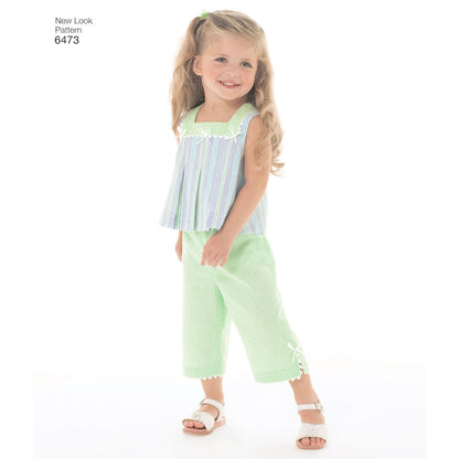 Newlook Pattern 6445 Easy Girl's Kimono, Knit Top and Leggings