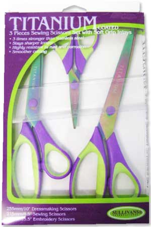 Titanium Bonded Scissors Set - 3pc - Sullivans