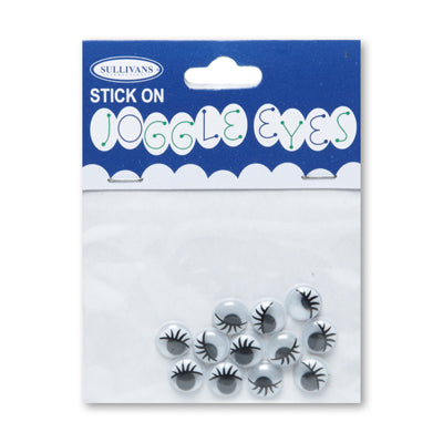 Sullivans Comic Joggle Eye Stick On, 10mm- 12pc