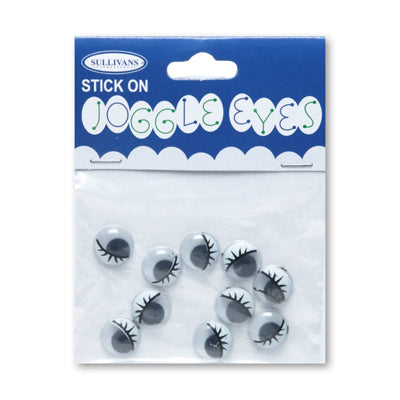 Sullivans Comic Joggle Eye Stick On, 12mm- 10pc