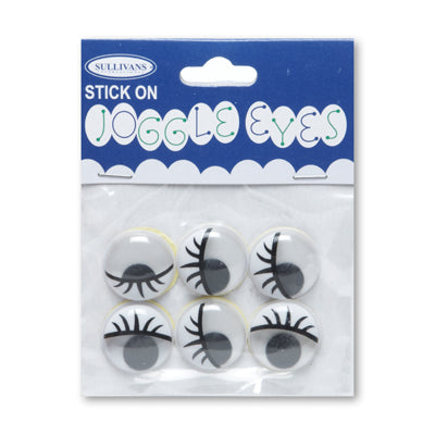 Sullivans Comic Joggle Eye Stick On, 20mm- 6pc