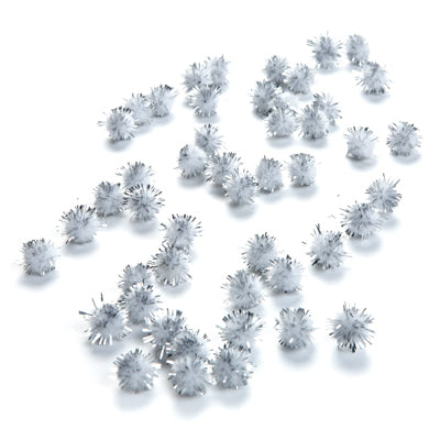 Sullivans Pom Poms, Glitter Silver