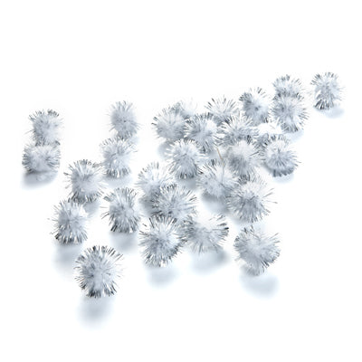 Sullivans Pom Poms, Glitter Silver