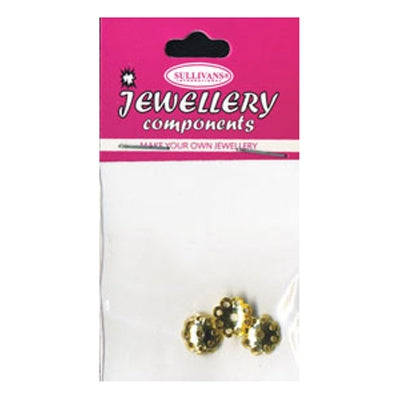 Sullivans Bead Cap, Gold- 4pc