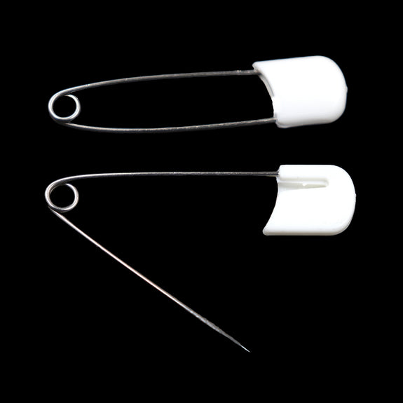 Baby Safety Pins - White