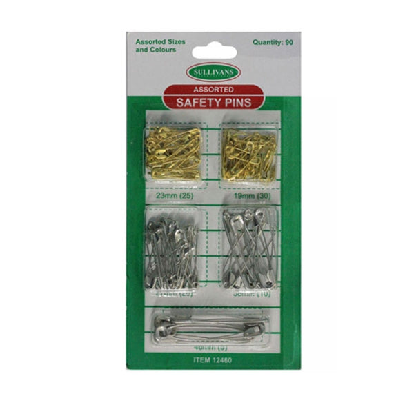 Sullivans Nickelbrass Safety Pins 90pk Lincraft