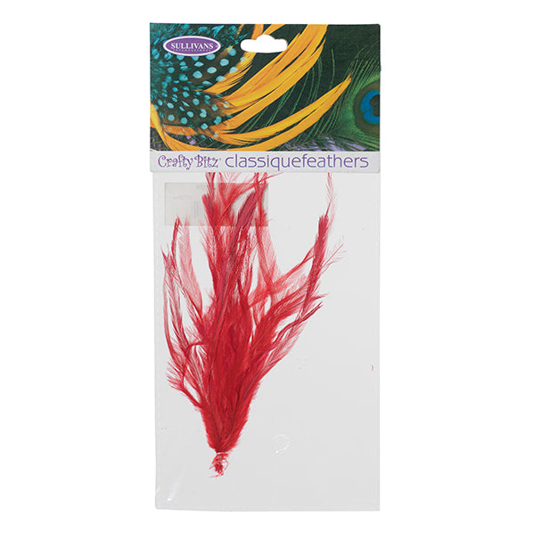 Emu Feathers, Red- 25pc