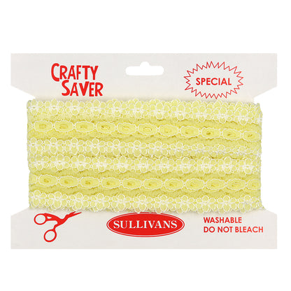 Sullivans Lace Eyelet, Lemon- 35mm x 5m