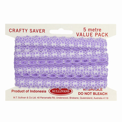 Sullivans Lace Eyelet, Lilac- 35mm x 5m