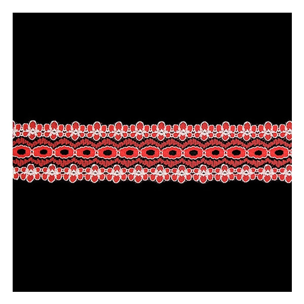 Sullivans Lace Eyelet, Red- 35mm x 5m