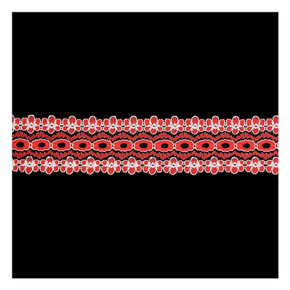 Sullivans Lace Eyelet, Red- 35mm x 5m