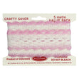 Sullivans Lace Eyelet Picot, White / Pink- 35mm x 5m