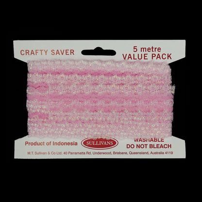 Sullivans Opal Lace Eyelet, Pink- 35mm x 5m