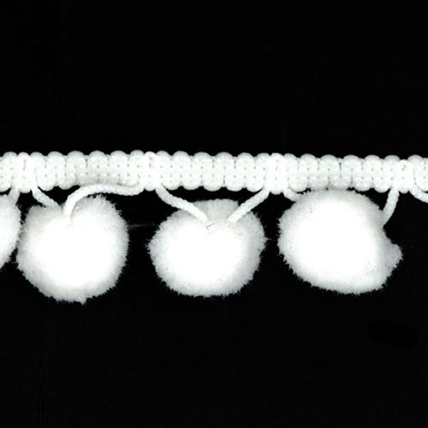 Sullivans Trim Pom Pom, White- 25mm