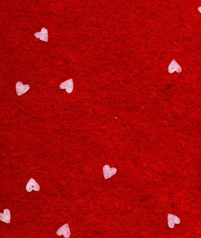 Sullivans Printed Felt Sheets, Red/White Hearts