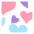 Craft Printed Felt Hearts, Blue/Lavender/Pink- 30cmx22cm